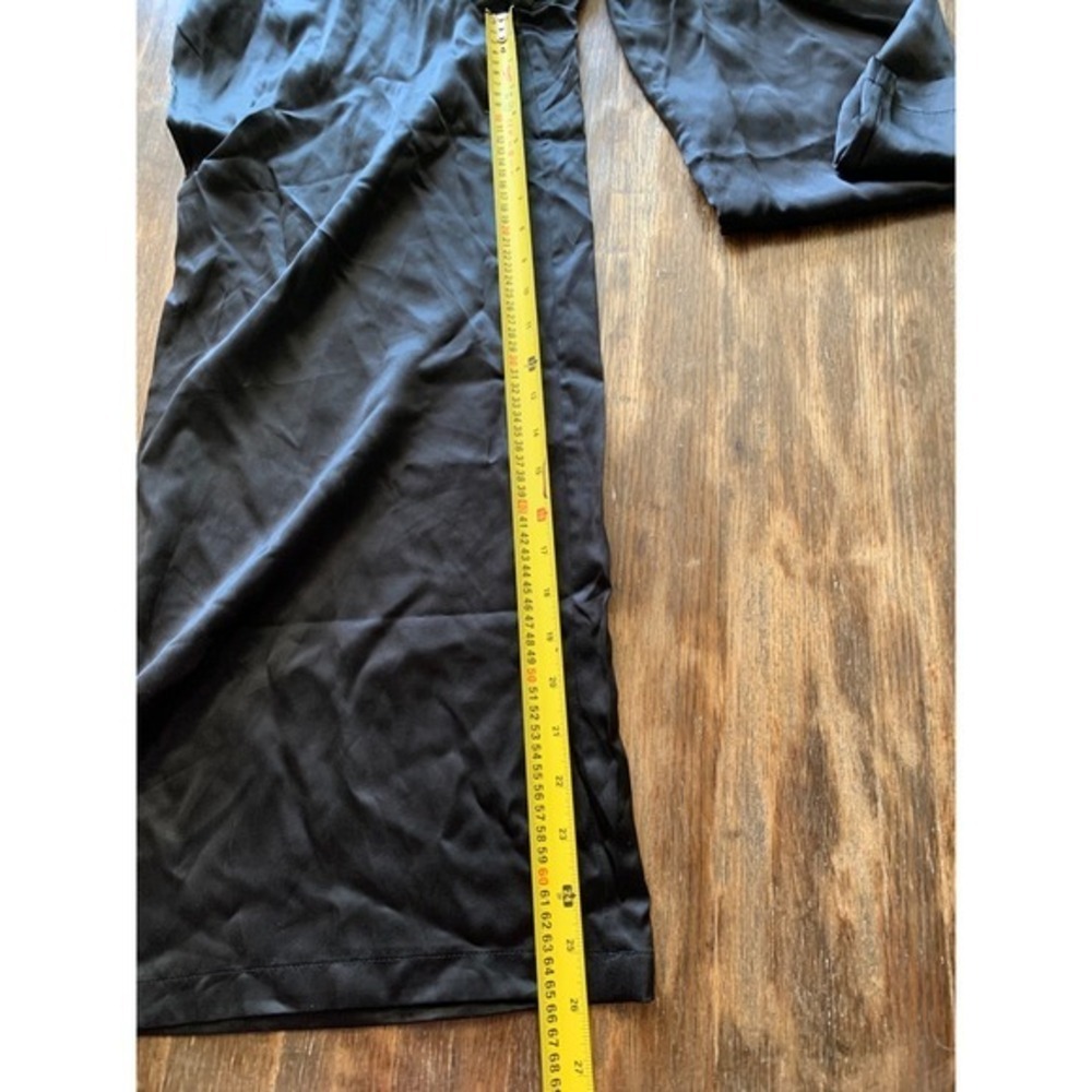 Glam Mob Wife Silk Maison Black Halter  Jumpsuit Elegant Evening Chic -S - Picture 6 of 8